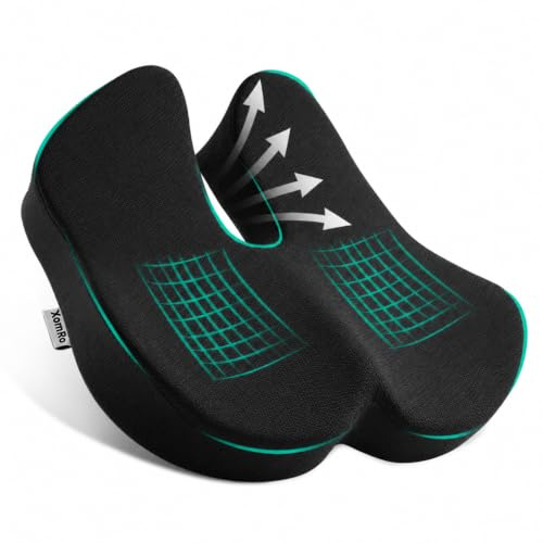 XomRo Coccyx Cushion Tailbone Pain Relief Ergonomic Memory Foam seat Cushion Office chair Car Wheelchair Orthopedic Pressure Relief Hip Back support (Recommended Body Weight: up to 90 kg)