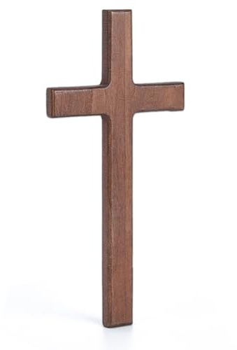 DICOSMETIC 1Pc 21.5x10.5cm Wood Cross Wall Decorations Small Christian Wooden Cross Wall Hanging Wood Crucifix Religious Christmas Easter Gift for Home and Office Decor