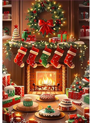 MOGTAA Kits de pintura de diamantes de Navidad para adultos, kits de pintura de diamantes 5D de invierno para adultos principiantes, kits de arte de cristal de puntos de diamante para decoración del