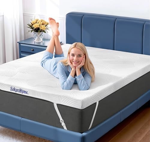 SakuraHome Matratzentopper 180x200cm - H3/H2 Gel Memory-Schaum Matratzen Topper, ca. 8cm Höhe, für Boxspringbett Schlafsofa,CertiPUR-US & Öko-Tex Zertifiziert