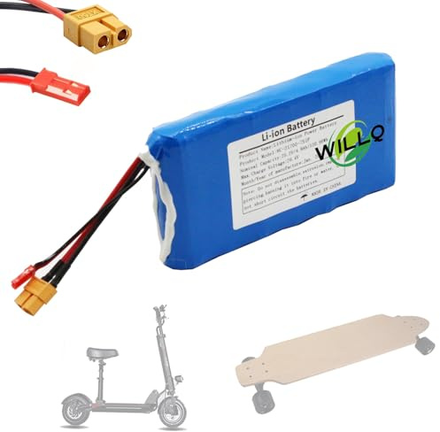 WILLQ 25,2 V 4 Ah 4,5 Ah 5 Ah Hoverboard-Akku, 24-Volt-Ersatz-Lithium-Akkupack mit JST+XT60-Stecker für Elektroroller/Balance-Cars/Longboards,25.2v5000mah