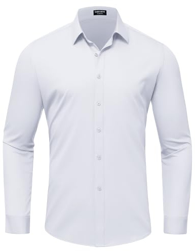 Mauro Kane Chemise Homme sans Repassage Manches Longues Fiber de Bambou Boutonnée Business Habillées Formelle Regular Fit