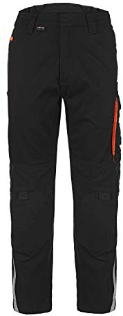 TMG | Arbeitshose Elegance für Herren, Bundhose mit Kniepolster & Reflektorstreifen, Schwarze Cargohose, robust | Gr. 52