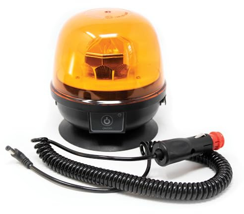 Maypole 12/24V 20x1.5W LED Wireless Beacon Rechargeable Magnetic Amber Warning 1m Curly Cord with Cigar Lighter Charger R10 IP67