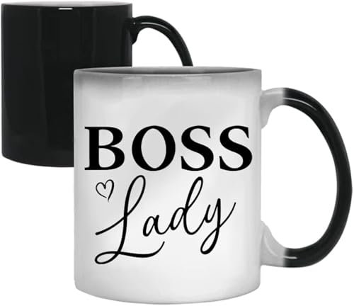 Boss Lady Magic Mug | Funny Gifts for Women | Large Mug for Coffee or Tea | Mugs for Work or Home | Perfect Birthday Presents and Novelty Gifts | Heat Changing Magic Mug for Office or Home