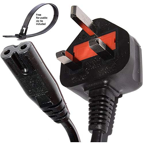UK Mains Power Lead Cable for Sky Box Playstation 1 2 3 | 3 Pin Wall Cord to Figure 8 C7 | 1.5M