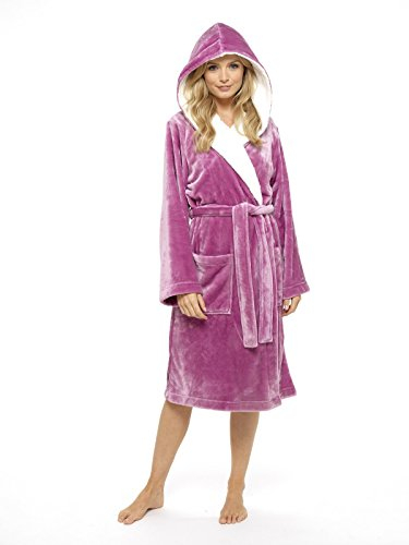 CityComfort Vestaglia da Donna Invernale in Pile (Rosa orchidea, L)