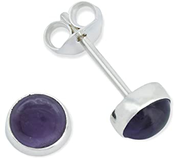 Ohrstecker 925 Silber Amethyst lila Stein Edelstein Ohrringe echt Silber Damen Sterling Silber Stecker Geschenk(MOS-038-01)