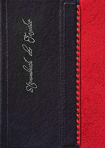 Stammbuch Dijon, schwarz-rot, Leder, Prägung Silber, Stammbuch der Familie, Familienstammbuch, Stammbuchformat