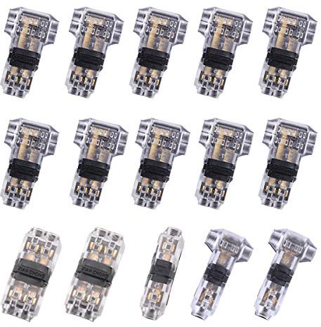 Wire Connectors - Low Voltage Electrical Wire Splicer Assortments 15 Pack, No Stripping Quick Splice Wiring Connectors Fits 24-20 AWG Wires