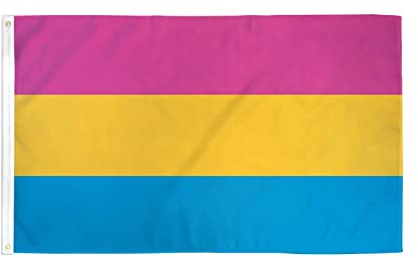 AZ FLAG - Drapeau Pansexualité - 150x90 cm - Polyester léger - Drapeau Lgbt - Omnisexualité - Pansexuel Avec Oeillets Métalliques Intégrés - 80g