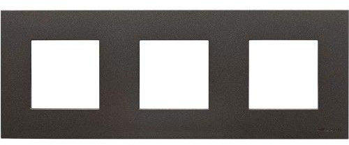 CABLEPELADO Marco compacto para 3 elemento Niessen Zenit | Marco de 3 elemento y bastidor | N2273AN | 85x227 mm | Apto para superficie y empotrar | Color Antracita | 3 Elementos