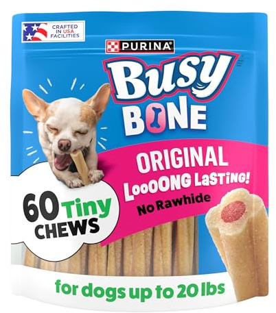 Purina Busy Bone Adult Toy Breed Dog Chew Bone Treats, Tiny - 60 ct. Pouch