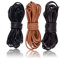 3 Rollen 5M x 2mm Lederschnur Lederband aus echt Leder, Lederriemen rund Ø 2mm für DIY Handwerk Schlüsselband Armband Schmuck - Schwarz, Braun, Natur Echtlederband von SOSMAR