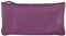 Clairefontaine 410169C - Trousse Scolaire Plate Violette 22x11 cm en Véritable Cuir d'Agneau