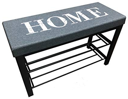 HTI-Line Schuhbank Mandy Home Grau Mit Aufschrift