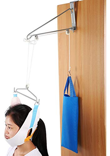 Cervical Neck Traction Device, Rückenbahre Wirbelsäule über der Tür Cervical Traction Komplettset Hängematte Effektiv Verringerung der Nackenbelastung Spannung Kopfschmerz Anpassungstherapie