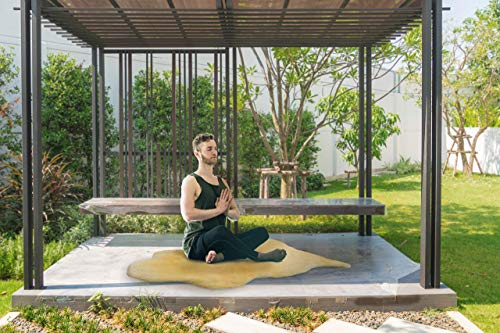 Hollert Yoga Schaffell Fitnessmatte Pilates Gymnastikmatte Sportmatte Übungsmatte rutschfest versch. Größen Größe 90-100