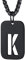 Bandmax Buchstabe Dog Tag K + Weizenkette 55+5cm Kette hohl Initiale Halskette Schwarz Damen Herren Militärische Erkennungsmarke Modeschmuck Accessoire