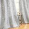 Fmfunctex Grey Silver Semi Sheer Curtains for Bedroom 90 Drop Voile Curtain for Living Room Branch Foil Eyelet Curtains Linen Textured Light Filtering Window Curtain Drapes for Dining Room 2 Panels