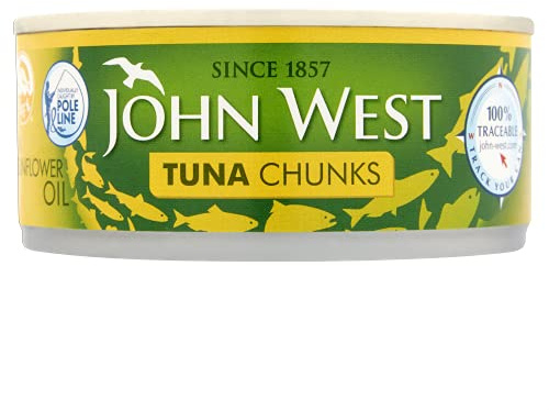 John West Tuna Chunks in Sunflower Oil, 145 g, Pack of 12