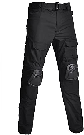 Lilychan Pantalon Cargo Militaire Tactique Décontracté Camouflage Multi-Poches BDU pour Hommes avec Genouillères