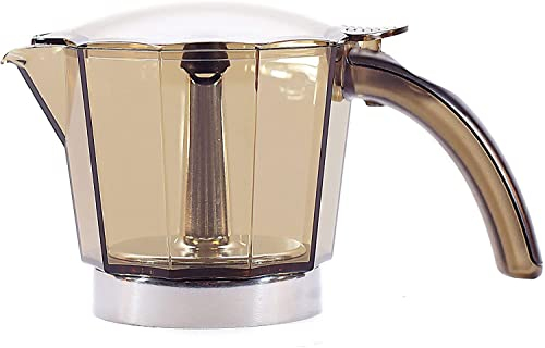 Delongui Repuesto de Jarra de Cafetera EMK9 Compatible con Jarra Moka Alicia DeLongui para 9 Tazas Color Marrón Semitransparente Resistente Libre de BPA