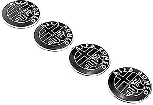 ZYHHDP 4 X Reifen & Felgen Radnabenkappen Emblem-Aufkleber Aufkleber, füR Alfa Romeo Mito GT 147 155 156 159 Giulietta Giulia 56.5mm Staubdichtes Styling-ZubehöR