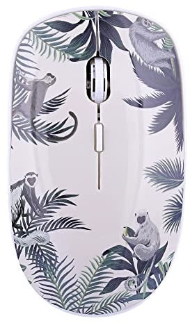 T'nB - Souris sans Fil 2.4 GHz Design Exclusiv, Récepteur USB-A, Confortable Toucher Doux, Pile Longue Durée avec Mode Veille Automatique, Illustration Monkey