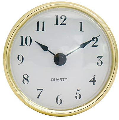 ISAKEN 3-1/8 Zoll (80 mm) Uhrwerk, Einsteckuhrwerk Runde Uhr aus Quarzuhr mit Römischen Ziffern und Silber Trim, für 80 mm Durchmesser Wanduhr Uhr Klein DIY Uhrwerk Zubehör