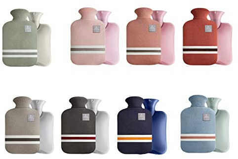 Hot Water Bottle Belt Hot Water Bottle with Cover Microwave Heating Chunky Knit Soft Plush Hand Waist Warmer Cover - 1.8/0.8 Litre (4, 0.8L)