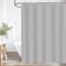 WELTRXE Shower Curtain Mould Proof Mildew Resistant, 180x180cm Light Grey Bathroom Curtain Set With Hooks, Weighted Hem, Waterproof Solid Polyester Fabric Bathtub Curtains, Machine Washable,Quick Dry
