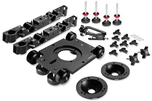 PROAIM Polaris Mini Portable Video Camera Dolly w Universal Track Ends. Mitchell & 75mm Bowl Mount. Compatible Track Rail Diameter – Ø 32‐34mm. Payload of 34kg / 75lb. (DL-PLRS-M01)