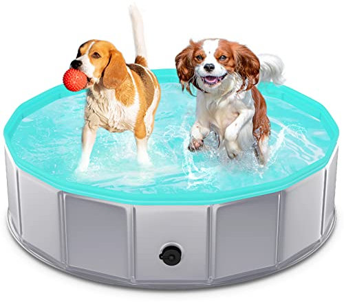 TENXSNUG Piscine pour Chien Pliable - PVC Chien Piscine Baignoire Bassin pour Animaux Antidérapant Bassin de Baignade pour Chiens et Enfants, 80x20 cm