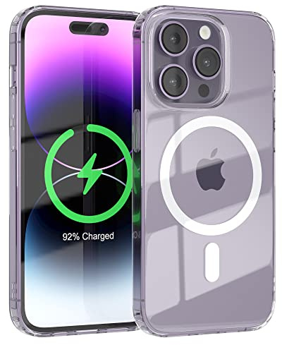 EAZY CASE - Premium Crystal TPU Hülle kompatibel mit iPhone 14 Pro kompatibel mit Qi-Charging, Silikonhülle mit Kameraschutz, Slimcover, Handyhülle, Backcover, Durchsichtig, Transparent