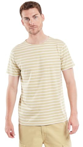 Armor Lux Herren Matrosenhemd Hoëdic Heritage T-Shirt, Olive/Milk, S