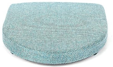 Stuhlkissen 43x41 mit BäNdern Landhaus, Sitzkissen Esszimmerstuhl Halbrund, Einzeln Sitzpolster Gartenstuhl Waschbar Linum Bezug mit ReißVerschluss, Landhaus rutschfest 4cm Dicke Sitz Auflage