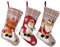 Hengsong Weihnachtssocken,Weihnachtsstrumpf,3 Kuschelsocken Weihnachten für Socken Weihnachten&Weihnachtssocken Kamin&Weihnachtsdeko,Rot,Beige