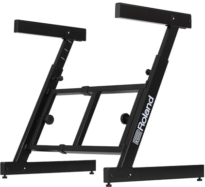 Roland KS-11Z Keyboard Stand | Heavy-Duty Z-Stand with Wide Adjustment Range for 88-Note Stage Pianos & Other Keyboards | Foldable Padded Support Arms | Easy Transport & Storage
