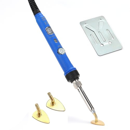 Tiny 80W Mini Iron for Crafts - Portable and Easy Iron Supplies for Clothes, T-Shirts, Shoes, Hats - Adjustable Temperature (Blue)