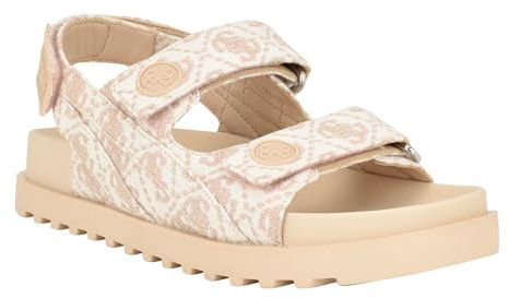 GUESS Femme Fadey Sandale Plate, Light Pink White Logo Multi, 42 EU