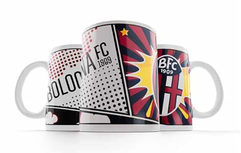 Acube srl Tazza Mug Colazione In Ceramica BOLOGNA FC 1909 Con Manico Interno Bianco