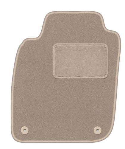 Velours-Fahrermatte passend für Audi A6 C5 1997-2005, Beige, LUX, passgenau | passend für Avant/Kombi/Limousine/Quattro/Allroad; Velours-Teppich (Polypropylen), ca. 6,5 mm