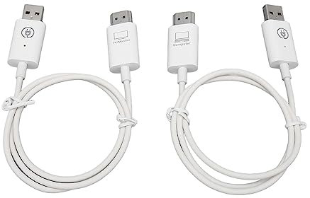 Kit de Transmisor y Receptor HD Inalámbrico de Modo Dual 1080P con Antena Incorporada para Computadoras Portátiles, Televisores y Proyectores