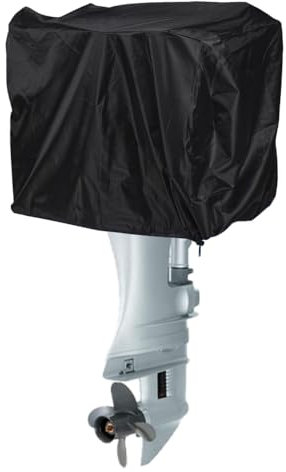 XhuangTech Bootsmotor Abdeckung Halbe, Propeller Boot Motor Aussenborder Schutz Abdeckung aus 210D Polyester-Gewebe, Wasserdicht Sonnenschutz mit Gummiband Universalle (52 x 37 x 32 cm / 15 PS)