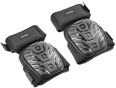 Högert Technik - Ginocchiera protettiva LUIS nera tinta unita (2 pezzi/confezione) | Ginocchiere professionali | per artigiani professionisti e fai da te [cantiere, giardino, piastrelle]