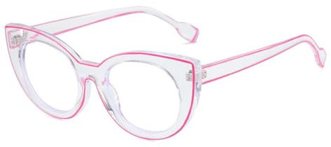 AOOLIA Cat Eye Occhiali da Lettura Donna, Moda Occhiali da Vista Donna, Materiale Leggeri Flessibili Occhiali Luce Blu Donna (Rosa, 1.5, x)