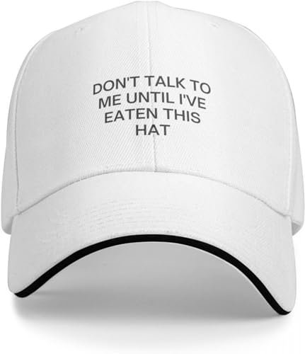 Baseballkappe Snapback Sonnenhut Don't Talk to Me Until I've Eaten This Hat Baseball Cap Hat Hip Hop Snap Back Hat Men Cap Luxus Damen Hip Hop Geburtstagsgeschenk