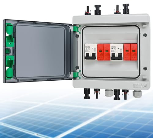 SROCHN Überspannungsschutz PV DC 32A 1000V Blitzschutz Leistungsschalter IP65 Wasserdicht 2 Strings 8 Module Solar PV Anschlusskasten
