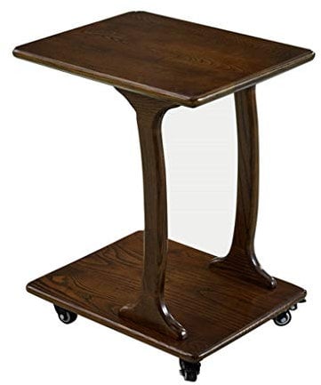 MYVVKIA C-förmiger mobiler Schlafsofa-Tisch auf Rollen, Beistelltisch, Endtisch, Kaffee-/Tee-/Snack-Tisch mit Ablagefläche für Wohnzimmer, Schlafzimmer, Flur